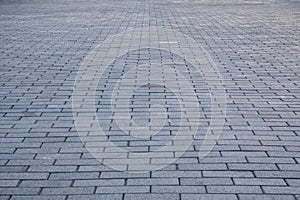 Stone pavement in perspective.