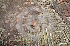 Stone pavement texture/background. Ancient floor in Instanbul, Turkey. photo