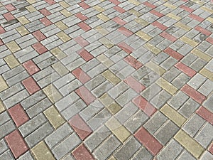 Stone pavement texture in perspective