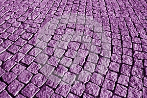 Stone pavement texture in purple tone