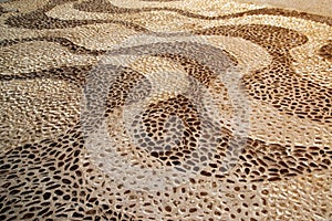 Stone paving background - granite cobblestone pattern in Thailand.