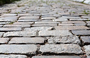 Stone paving texture. Abstract old pavement background.