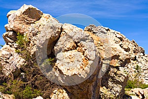 Stone peaks of the Zyuratkul Plateau. Close-up