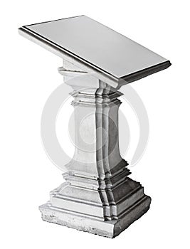 Stone pedestal isolated over white