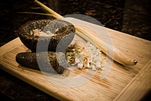 Stone pestel & mortar