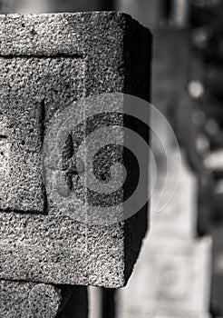 Stone Pillar in Black and White