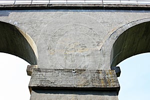 Stone pillar of the old railway bridge