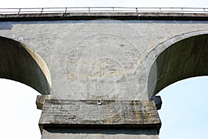 Stone pillar of an old railway bridge