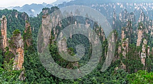 Stone pillars of Tianzi mountains in Zhangjiajie