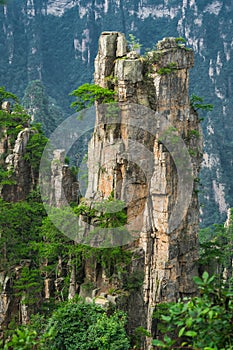 Stone pillars of Tianzi mountains in Zhangjiajie