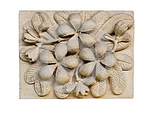 Stone Plumeria inscription. Ancient art