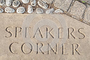 Stone pointer in Hyde Park. London, England