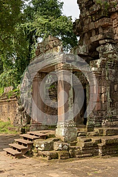 Stone portico in Preah Khan temple ruins