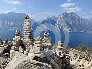 stone pyramids on the Busatte path Tempesta is one of the best-known excursions in Garda Trentino