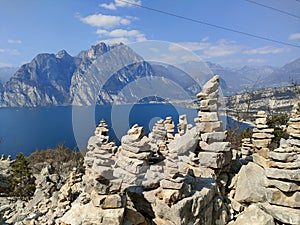 stone pyramids on the Busatte path Tempesta is one of the best-known excursions in Garda Trentino photo