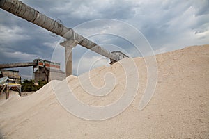 Stone quarry construction.Gravel production. Idustrial background photo