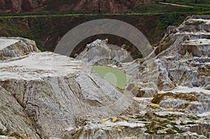Stone quarry with excavate photo