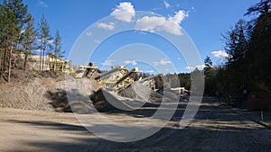 Stone quarry, grit, crushed stones