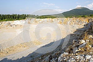 Stone quarry in the mountain