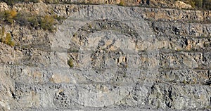 Stone quarry panorama, panorama of a large stone quarry, roads in the quarry