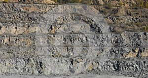 Stone quarry panorama, panorama of a large stone quarry, roads in the quarry