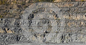 Stone quarry panorama, panorama of a large stone quarry, roads in the quarry