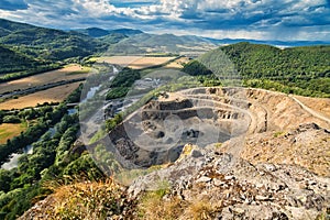 Stone quarry under Sokoli vrch mountain in Stiavnicke vrchy  mountain in Stiavnicke vrchy
