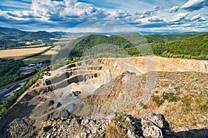 Stone quarry under Sokoli vrch mountain in Stiavnicke vrchy  mountain in Stiavnicke vrchy