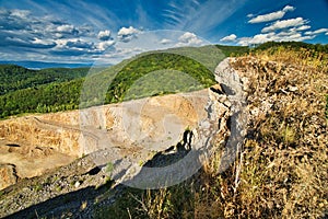 Stone quarry under Sokoli vrch mountain in Stiavnicke vrchy  mountain in Stiavnicke vrchy