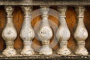 Stone railings, on a orange background