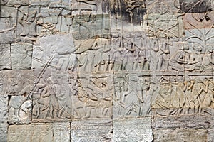 Stone relief at Angkor Wat
