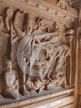 Stone Relief, Arjuna's penance, Mahabalipuram, India