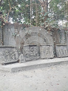 Stone Reliefs at Ullen Sentalu Museum, Jogjakarta, Indonesia