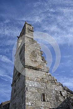 Stone remains of a church, in the cemetery of Cambados, Rias Bajas, Pontevedra, Galicia, Spain