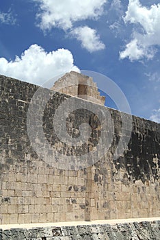 Stone Ring, Grand Ballcourt details in Chichen Itza, Mexico