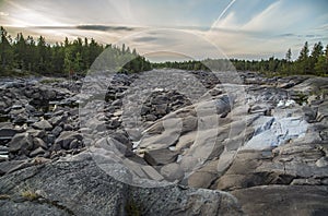 Stone river bed. Silence reigns around.