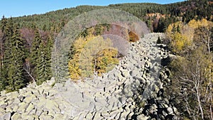 Stone river know as Zlatnite Mostove at Vitosha Mountain, Bulgaria