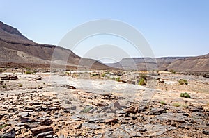 Stone river, without water, Draa valley (Morocco)