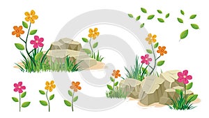 Stone and rock with flower