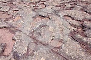 Stone rock formation on top of Morro Do Pai Inacio mountain, Chapada Diamantina National Park, Lencois, Bahia, Brazil