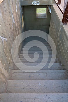 Stone rock ladder inside the beacon tower in The Qilian Mountain Scenic Area Mount Drow in Qinghai China