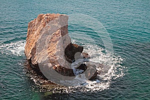 Stone rock in sea. Agia Napa, Cyprus