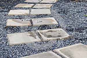 Stone rock walk way and concrete plate background