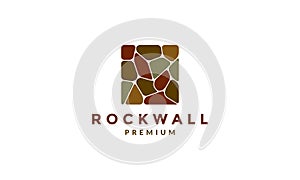 Stone rock wall colorful logo vector symbol icon design graphic illustration