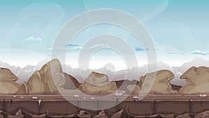 Stone and rocks desert landscape animation