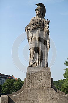 Stone Roman soldier statue in Munich