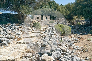 Stone ruins of the ancient city of Palio Pyli photo