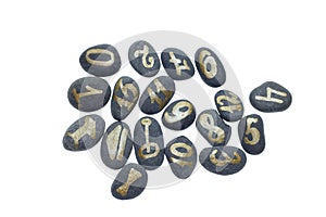 Stone runes isolated on a white background