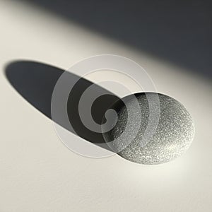 Between the stone s solid form and the minimalist background