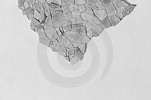 Stone sample rough mountain rock solid object white light grey wall pattern background empty space blank abstract facade